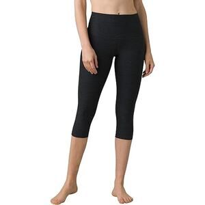 PrAna Kimble Capri Leggings Dark Gray Black Heather Womens Small Activewear Gym